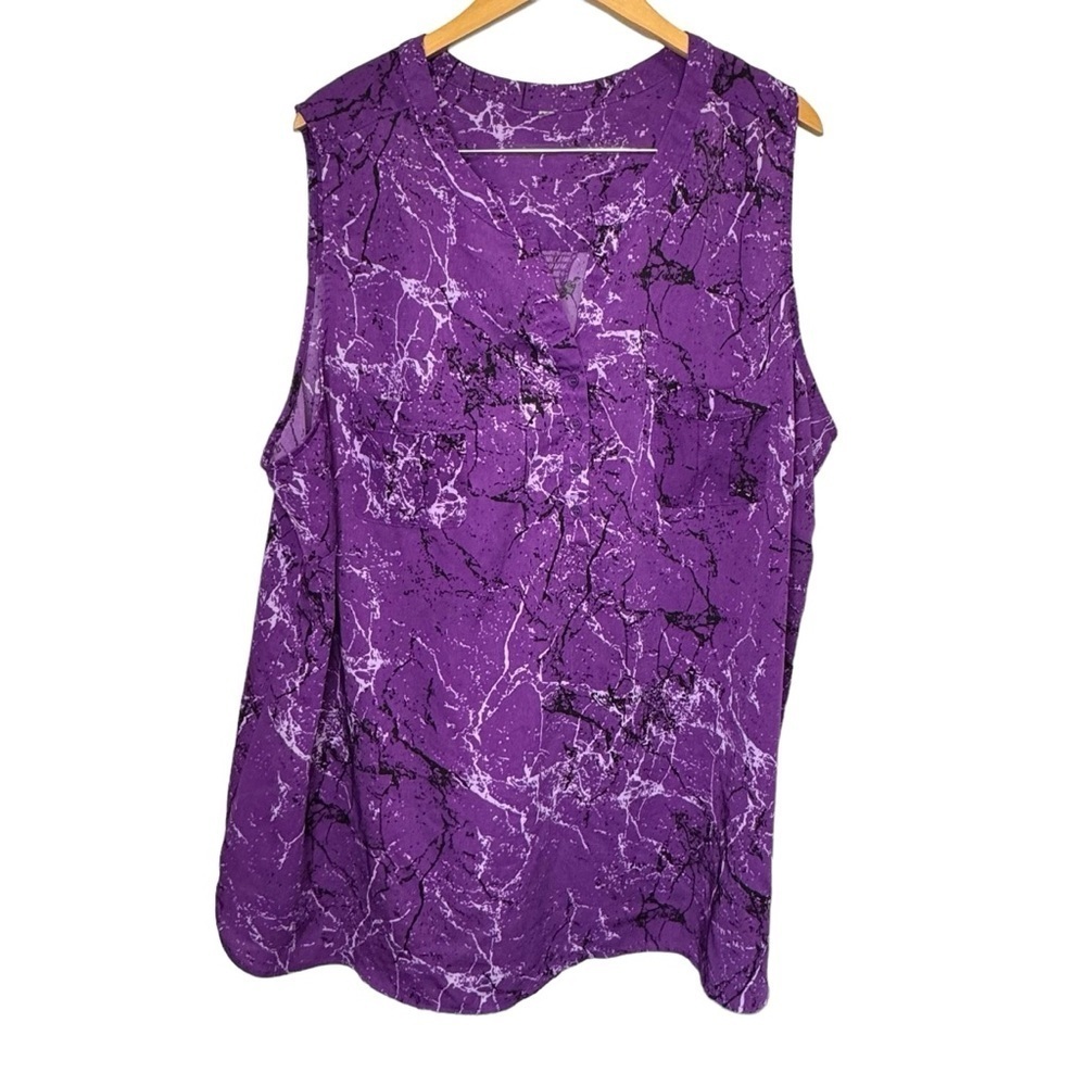 Pennington's Purple Sleeveless Lightweight Blouse Size 3x